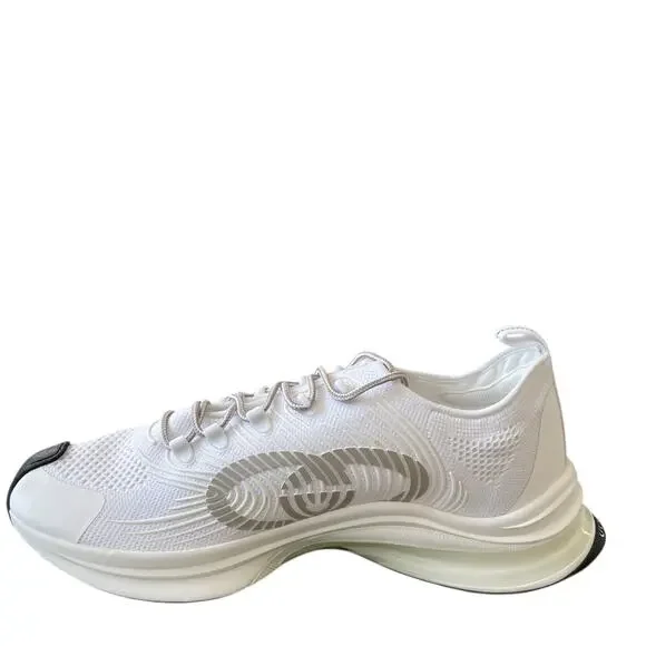Gucci Run Sneaker Interlocking G White Technical Knit 680893 Men's 12.5 US 13